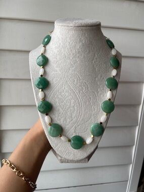 Faceted Green Aventurine Necklace